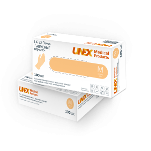 Латексні рукавички білі без пудри UNEX Careful Products