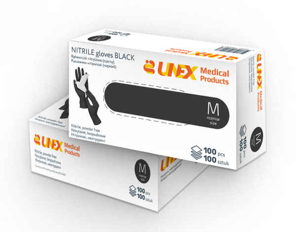 Нітрил чорний UNEX Нітрилові рукавички чорні UNEX Careful Products