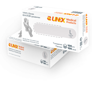 Вінілові рукавички прозорі UNEX Careful Products