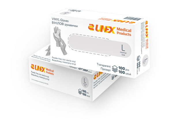 Вініл прозорий UNEX Вінілові рукавички прозорі UNEX Careful Products